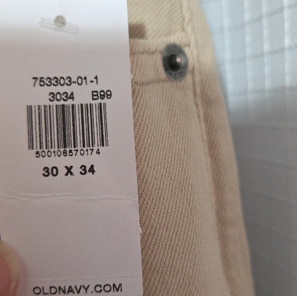 Old Navy Straight Leg Jeans Built In Flex  Mens Size 30x34 Tan - Picture 4 of 7